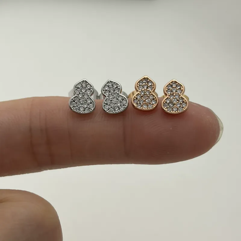 Zircon Gourd Stud Earrings Sparkling