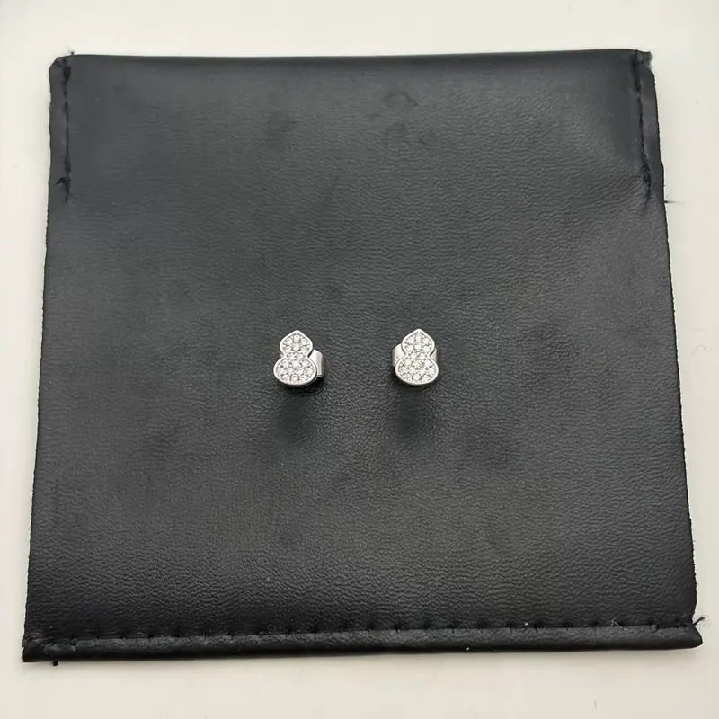 Zircon Gourd Stud Earrings Sparkling