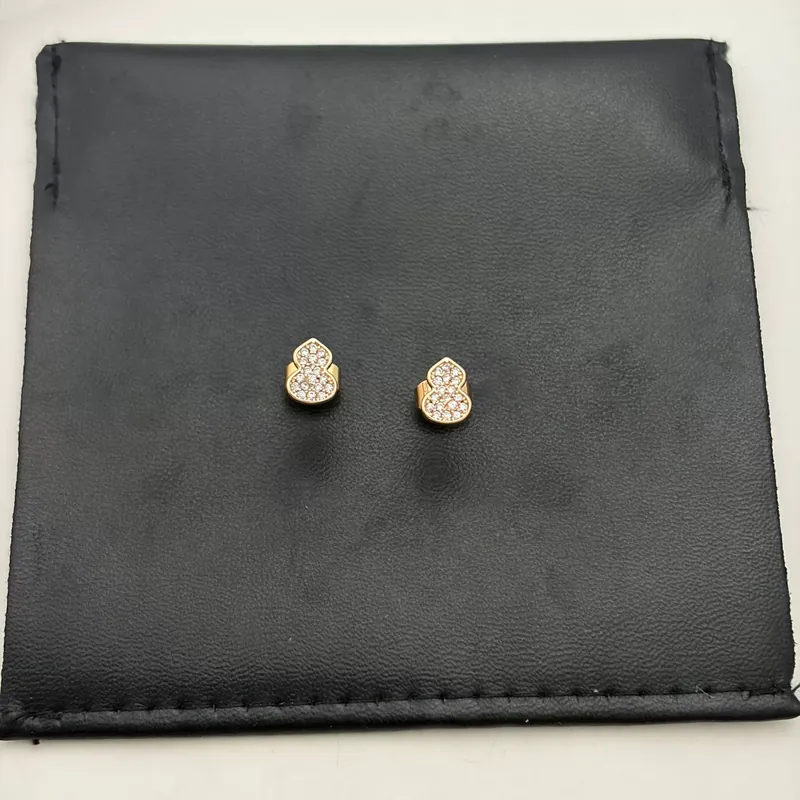 Zircon Gourd Stud Earrings Sparkling
