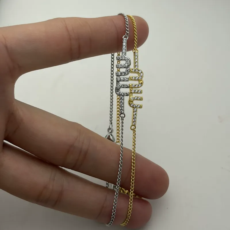 Zircon M Letter Bracelet Sparkling
