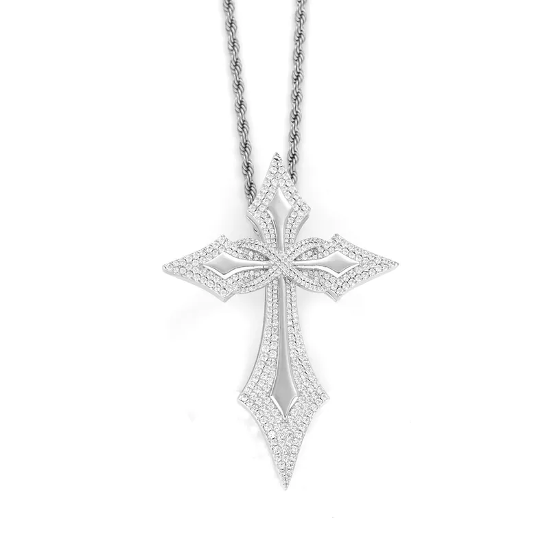 Copper Zircon Cross Pendant Necklace