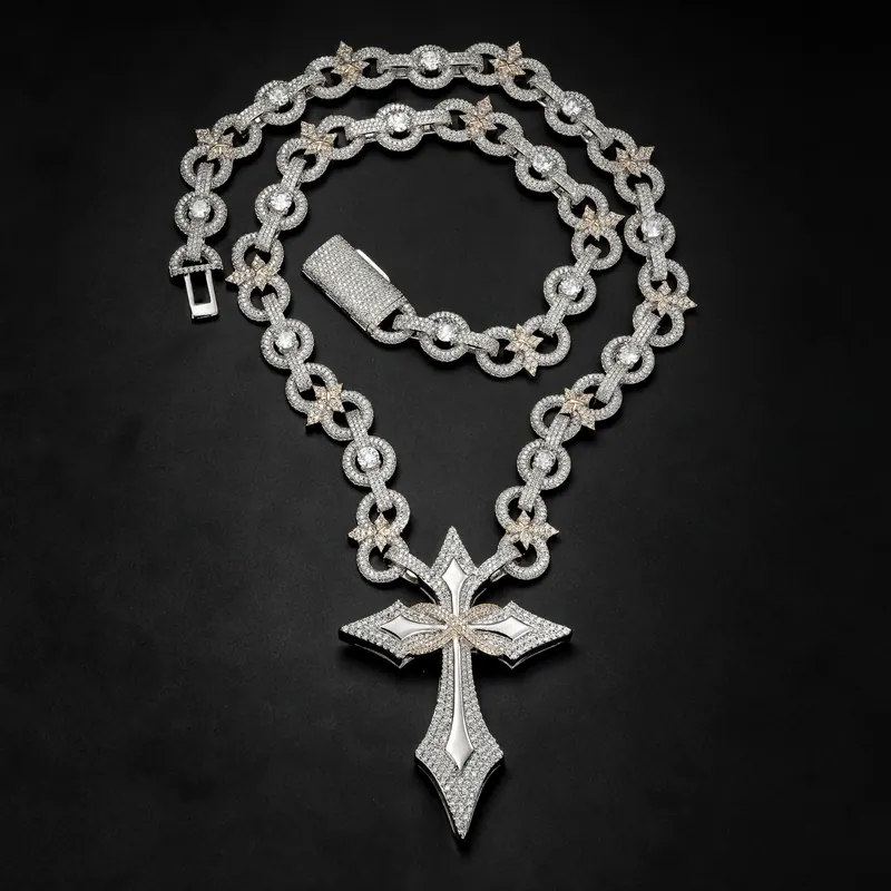 Kupfer Zirkonia Kreuz Kubanische Kette