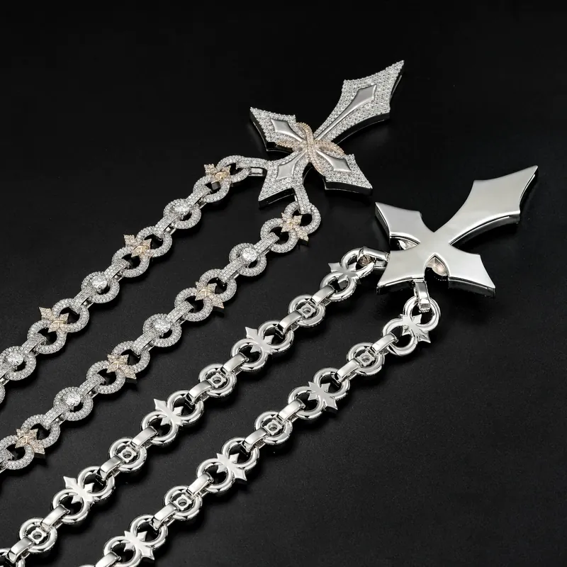 Kupfer Zirkonia Kreuz Kubanische Kette