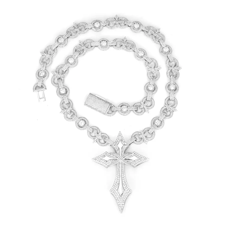 Kupfer Zirkonia Kreuz Kubanische Kette