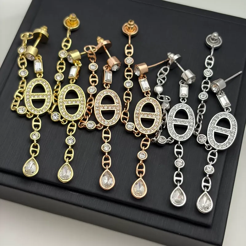 Zircon Tassel Drop Earrings