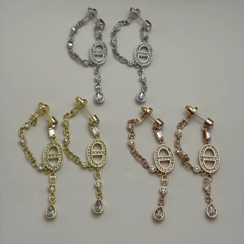 Zircon Tassel Drop Earrings