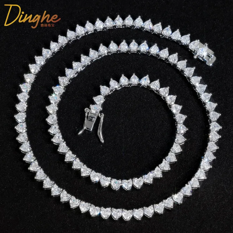 Titanium Steel Zircon Heart Choker Necklace