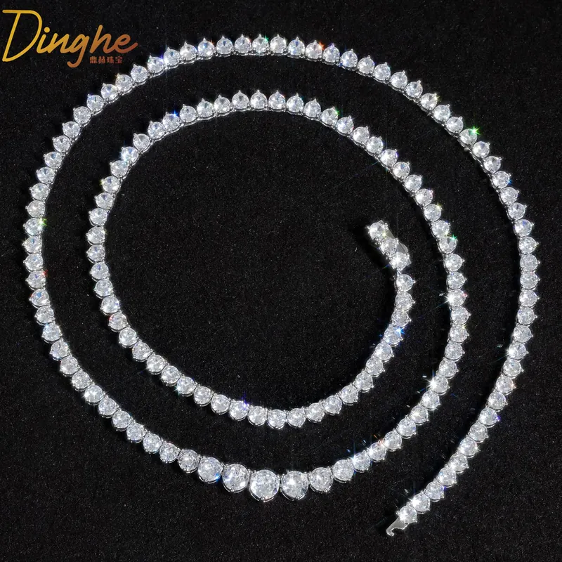 Titanium Steel Zircon Gradient Tennis Chain Necklace
