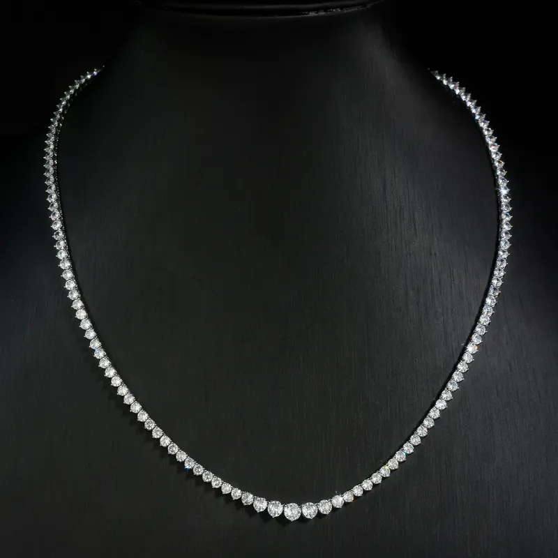 Titanium Steel Zircon Gradient Tennis Chain Necklace