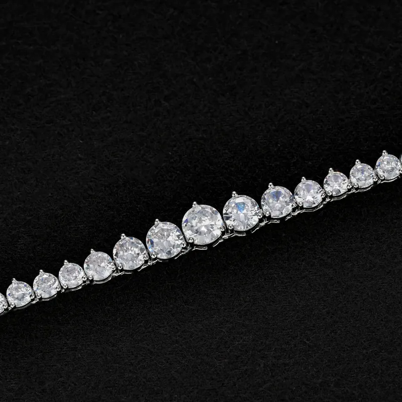 Titanium Steel Zircon Gradient Tennis Chain Necklace