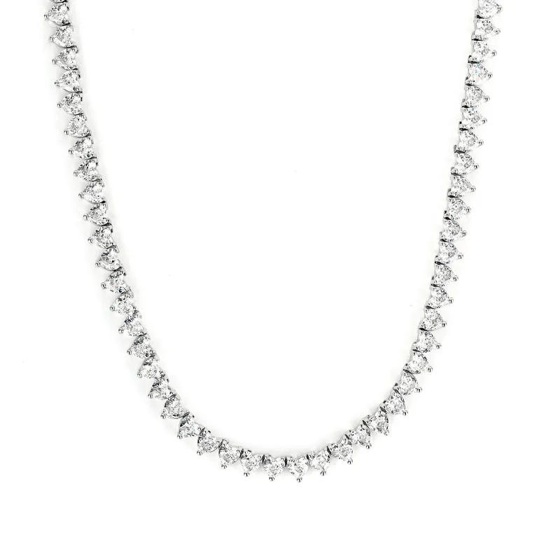 Titanium Steel Zircon Gradient Tennis Chain Necklace