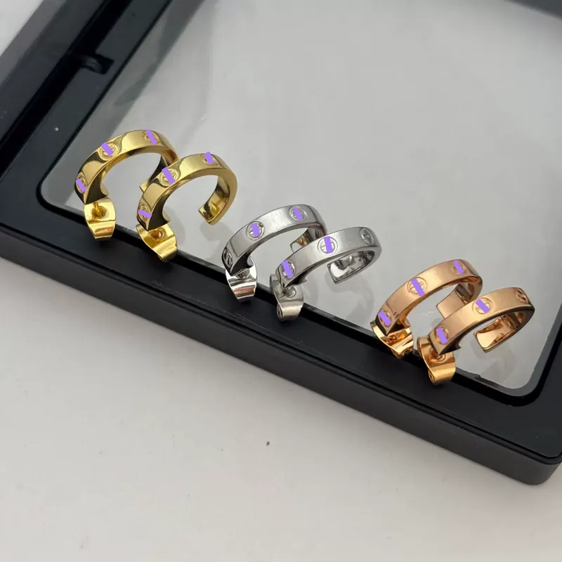 Titanium Steel C-Shaped Love Earrings