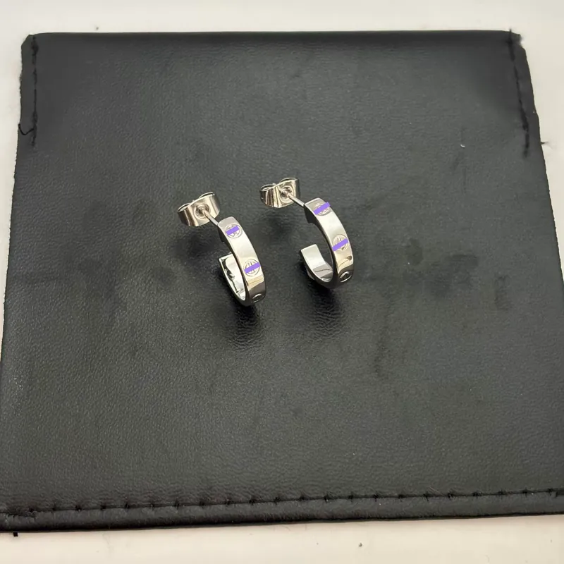 Titanium Steel C-Shaped Love Earrings
