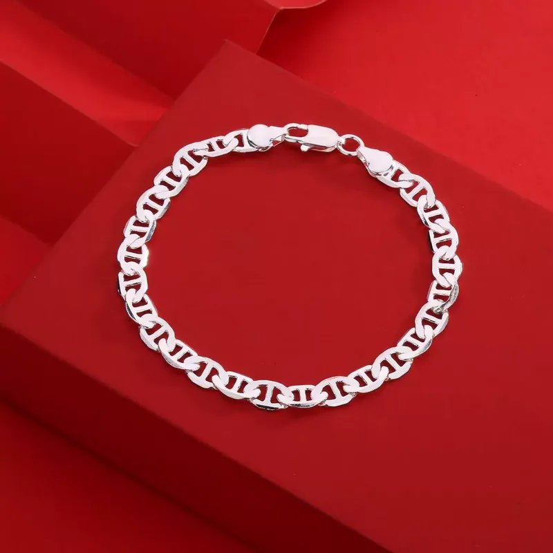 Silver Plated 6mm Side Chain Bracelet