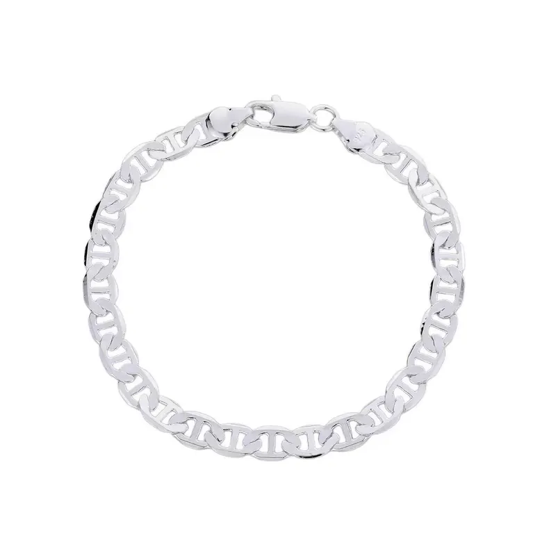 Silver Plated 6mm Side Chain Bracelet