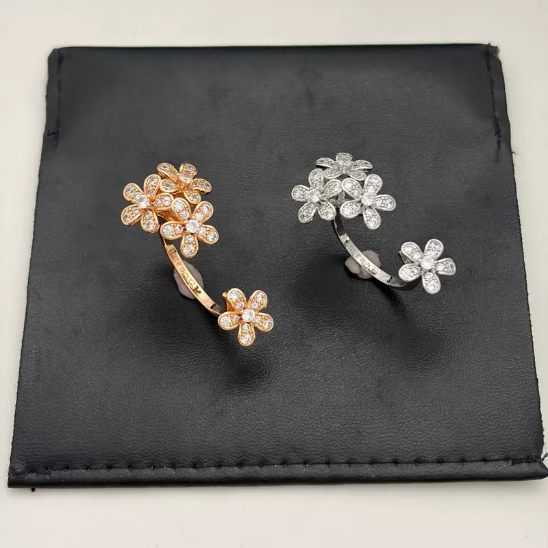 Zircon Clover Ring Open Design