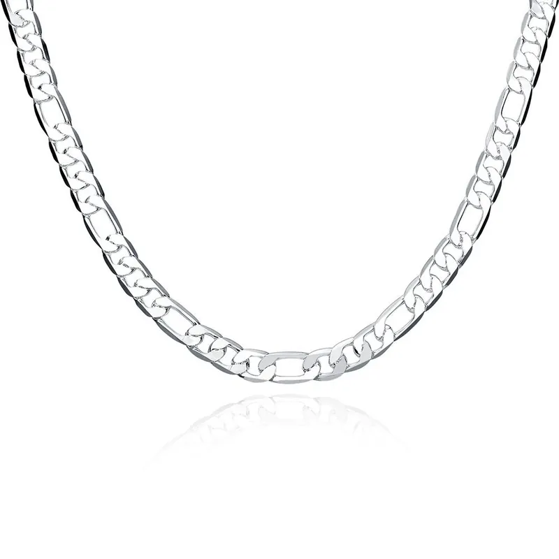 Silver Plated 6mm Side Chain Necklace