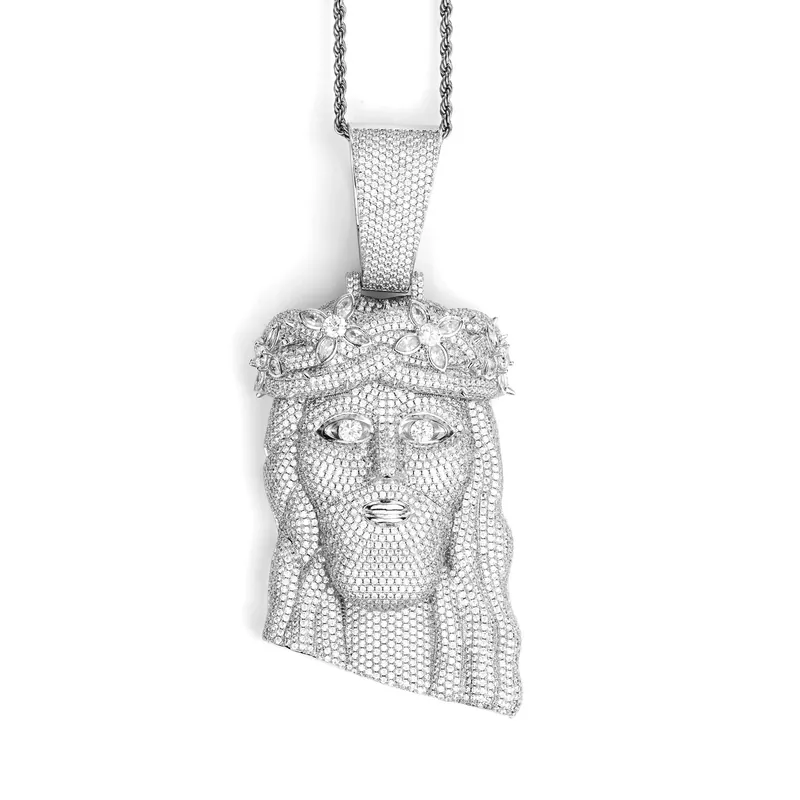 Titanium Steel Moissanite Skull Cuban Chain Necklace
