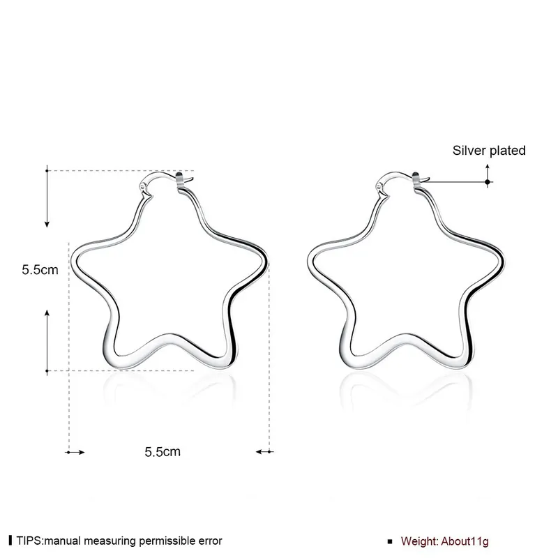 Silver Plated Star Earrings