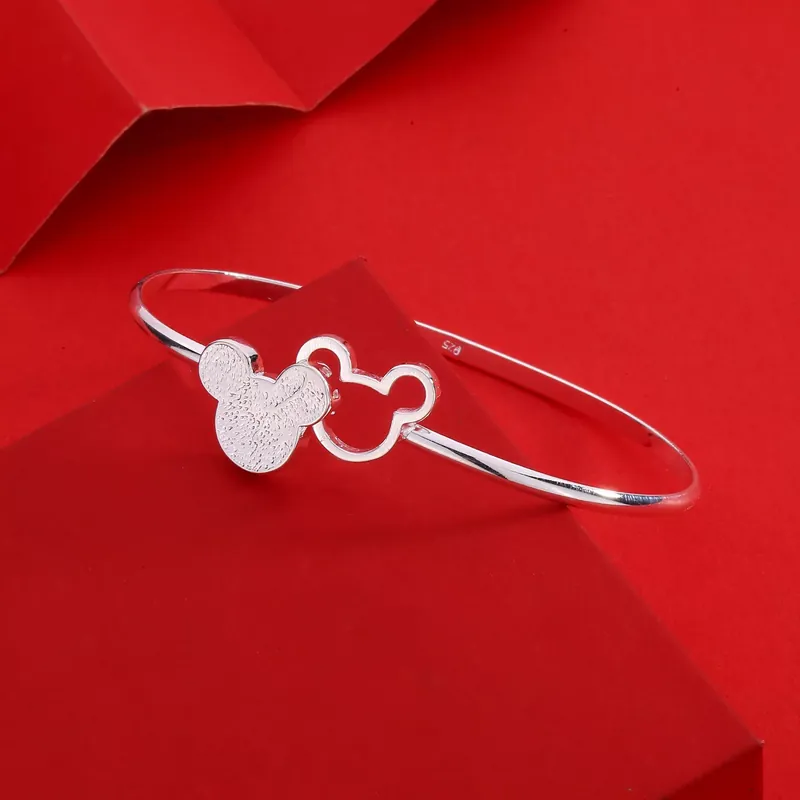 Stainless Steel Mickey Open Bangle