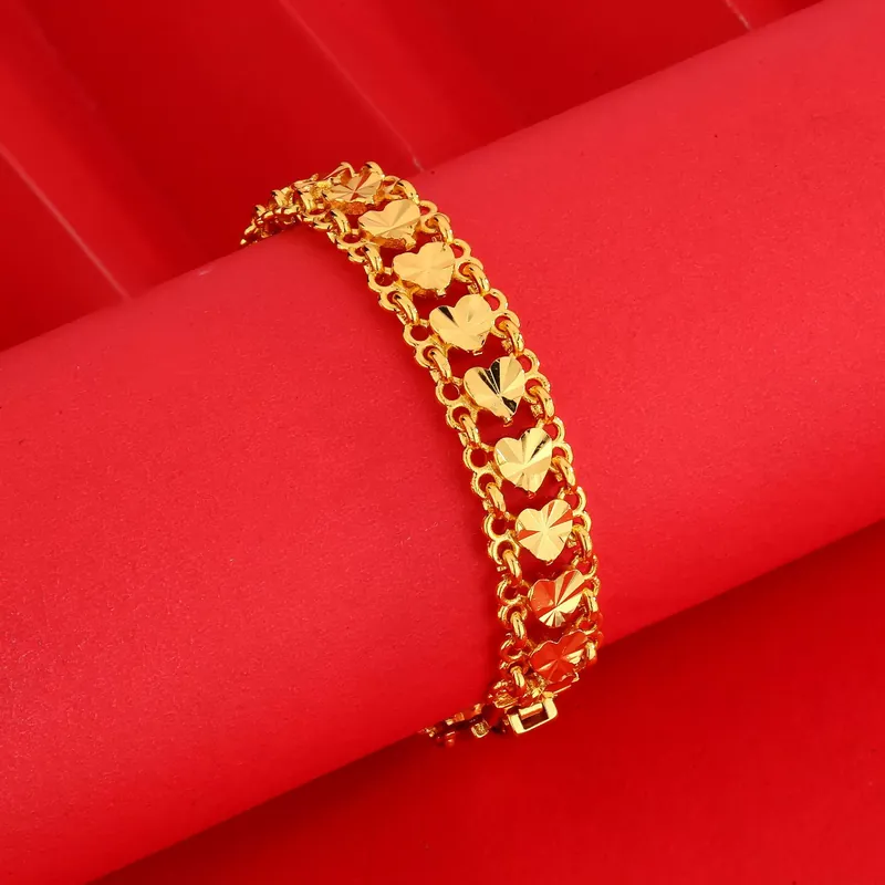 18K Gold Plated Heart Bracelet