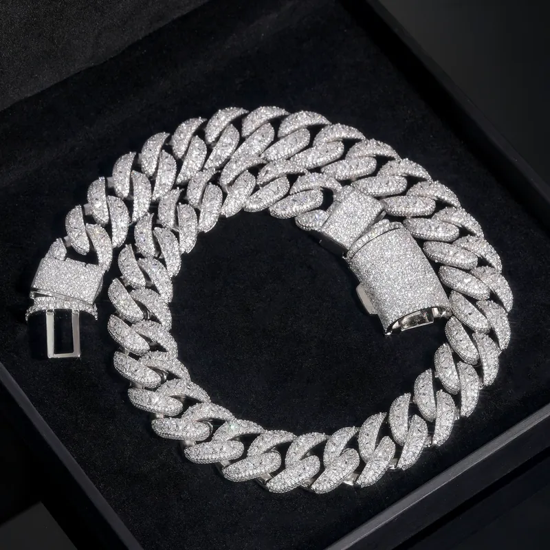 Titanium Steel Zircon Bubble Cuban Chain Necklace