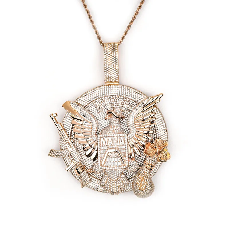 Copper Zircon Eagle Pendant Necklace