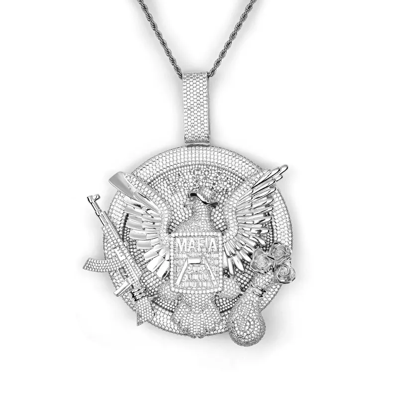Copper Zircon Eagle Pendant Necklace