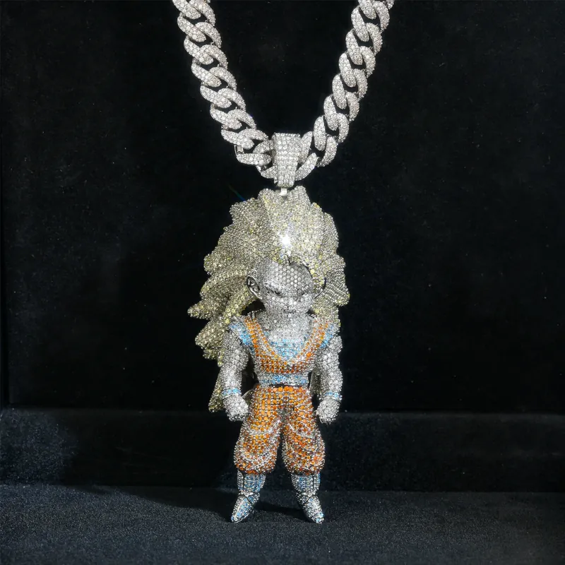 Titanium Steel Zircon Figure Pendant Necklace