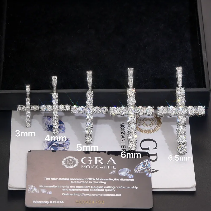 Colar Pingente Cruz Moissanite Cobre