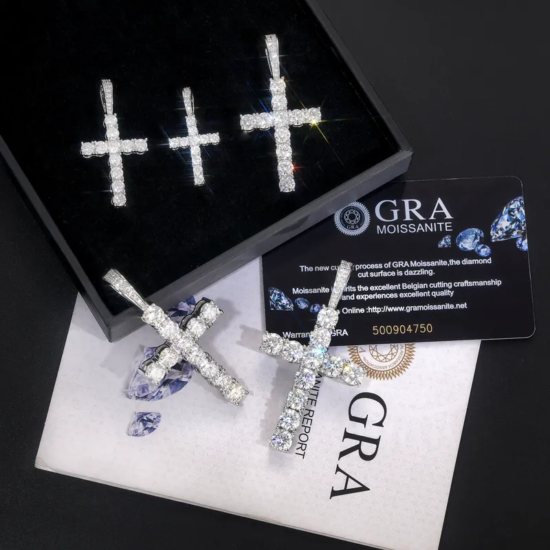 Colar Pingente Cruz Moissanite Cobre