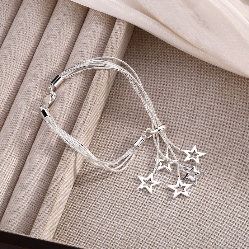 Stainless Steel Star Snake Chain Bracelet