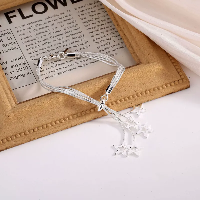 Stainless Steel Star Snake Chain Bracelet