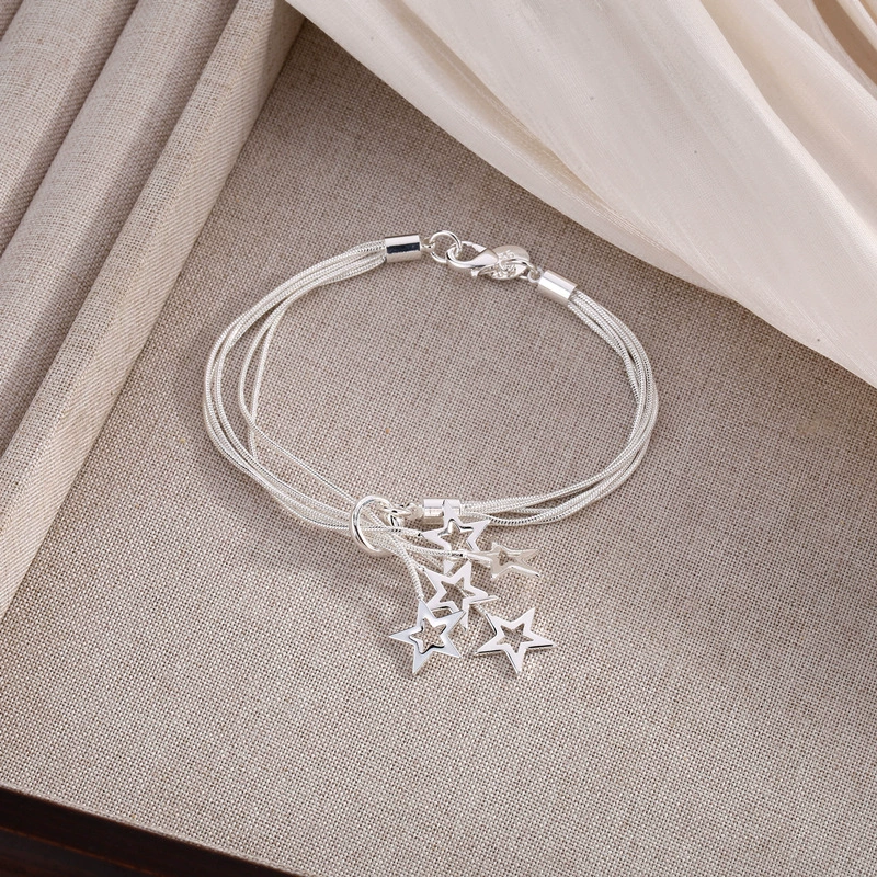 Stainless Steel Star Snake Chain Bracelet