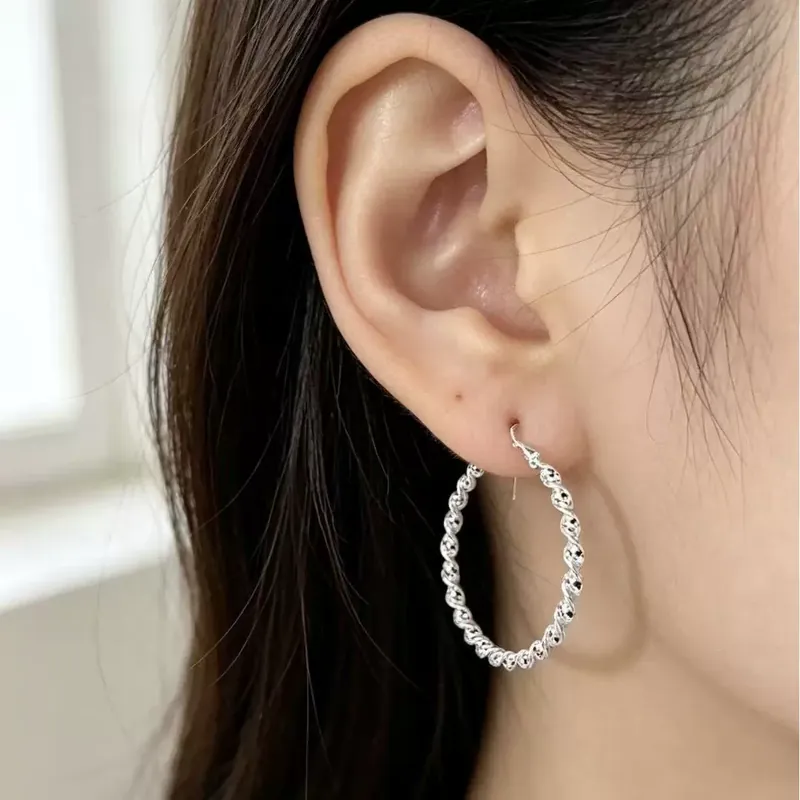 Stainless Steel Spiral Earrings