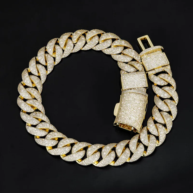 Titanium Steel Zircon Bubble Cuban Chain Necklace