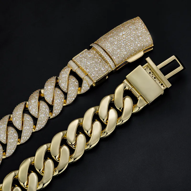Titanium Steel Zircon Bubble Cuban Chain Necklace