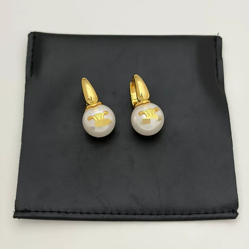 Titanium Steel Pearl Embossed Earrings