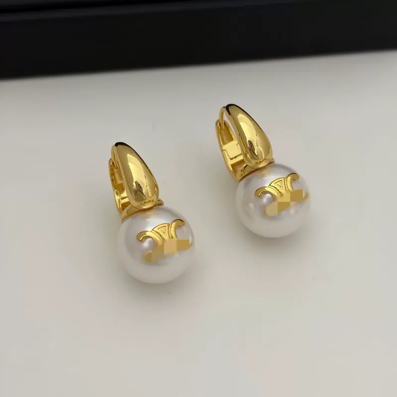 Titanium Steel Pearl Embossed Earrings