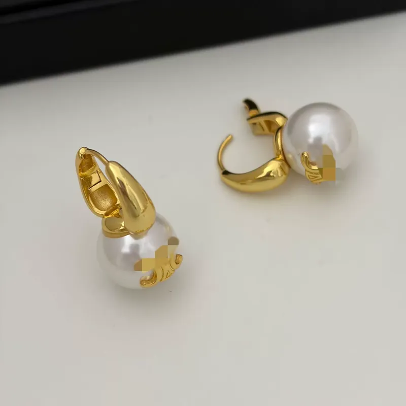 Titanium Steel Pearl Embossed Earrings