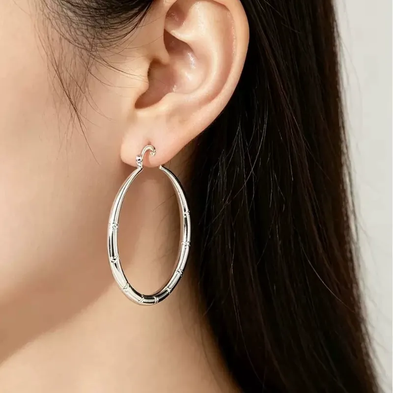 Stainless Steel Star Circle Earrings