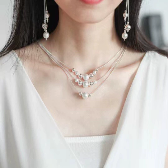 Gold Plated Layered Pearl Necklace