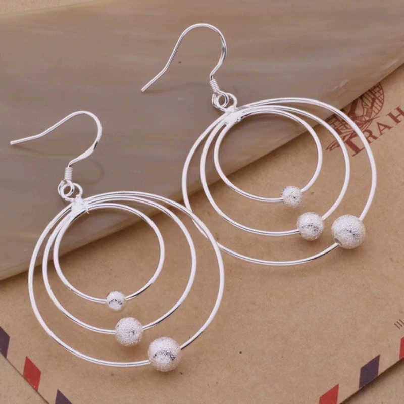 Silver Plated Teardrop Tassel Earrings