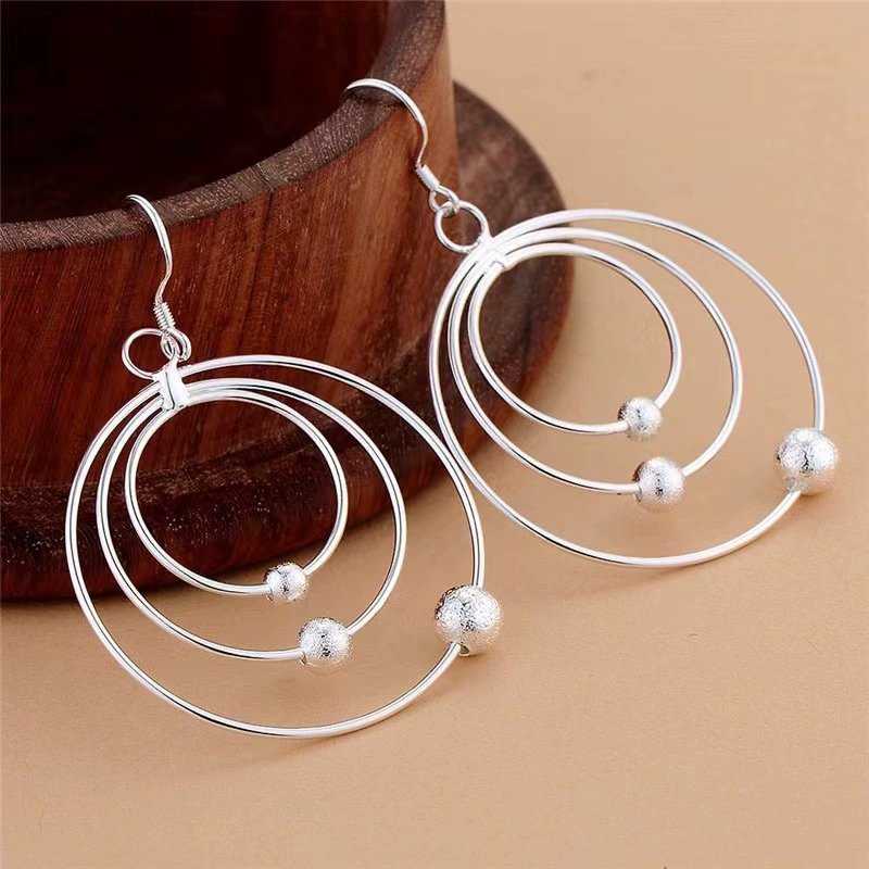Silver Plated Teardrop Tassel Earrings