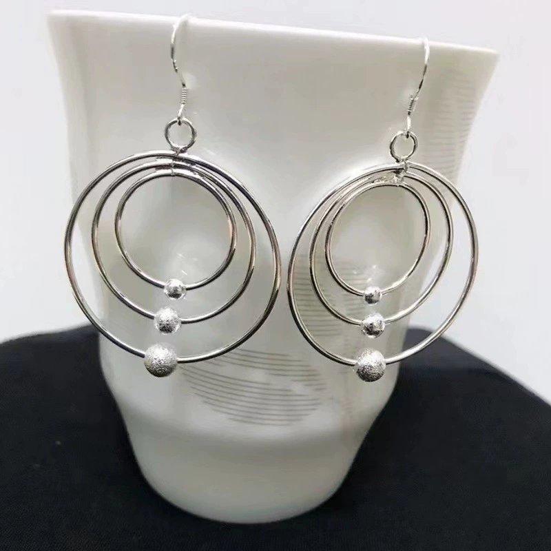Silver Plated Teardrop Tassel Earrings
