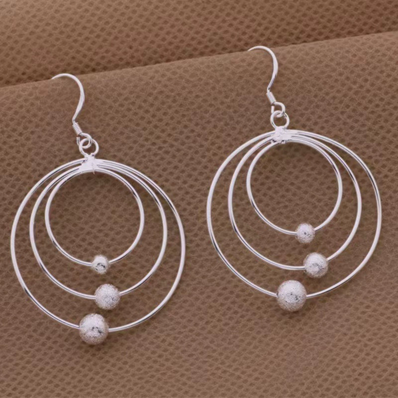 Silver Plated Teardrop Tassel Earrings