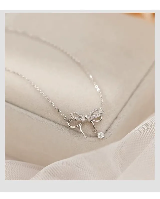 Stainless Steel Bow Necklace