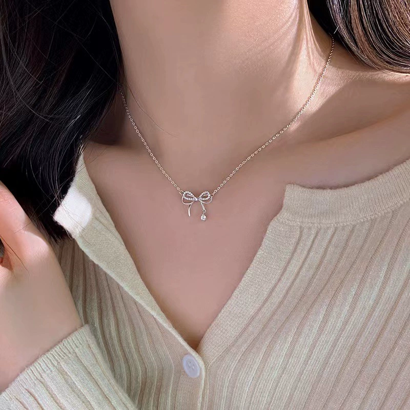 Stainless Steel Bow Necklace