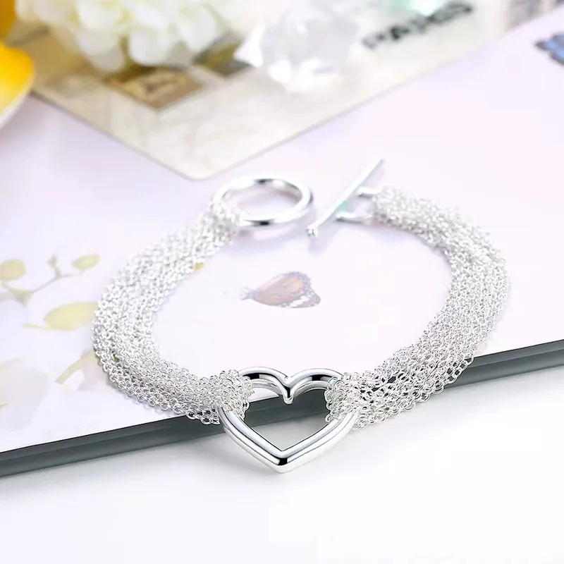 Heart Multi-Line Chain Bracelet