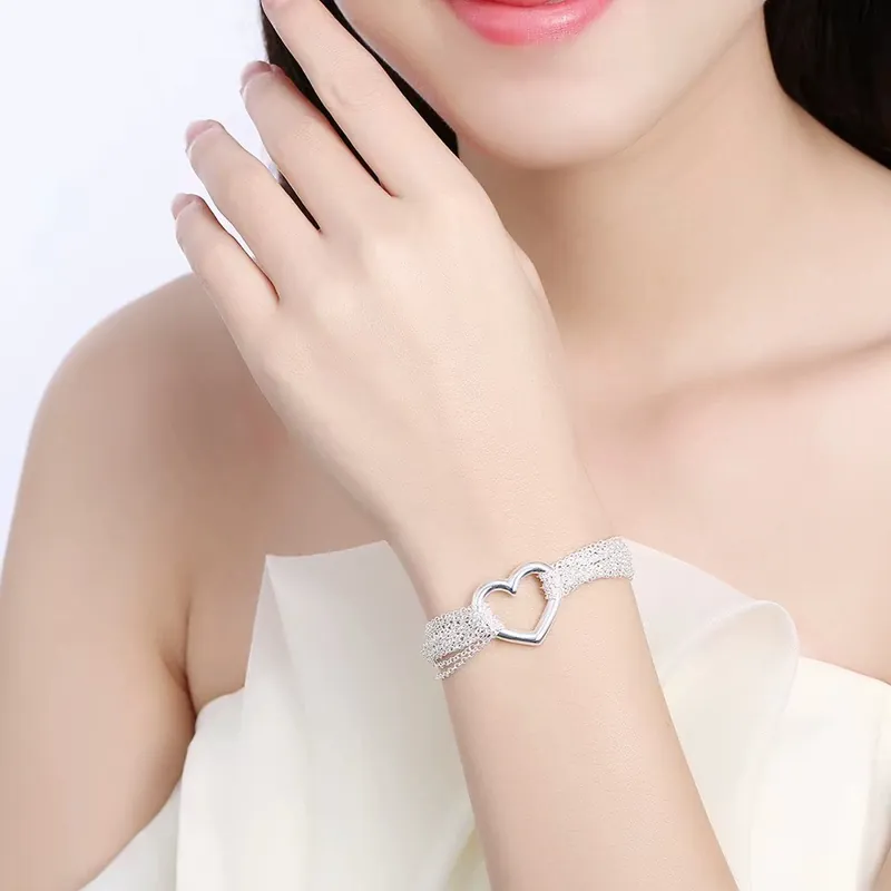 Heart Multi-Line Chain Bracelet